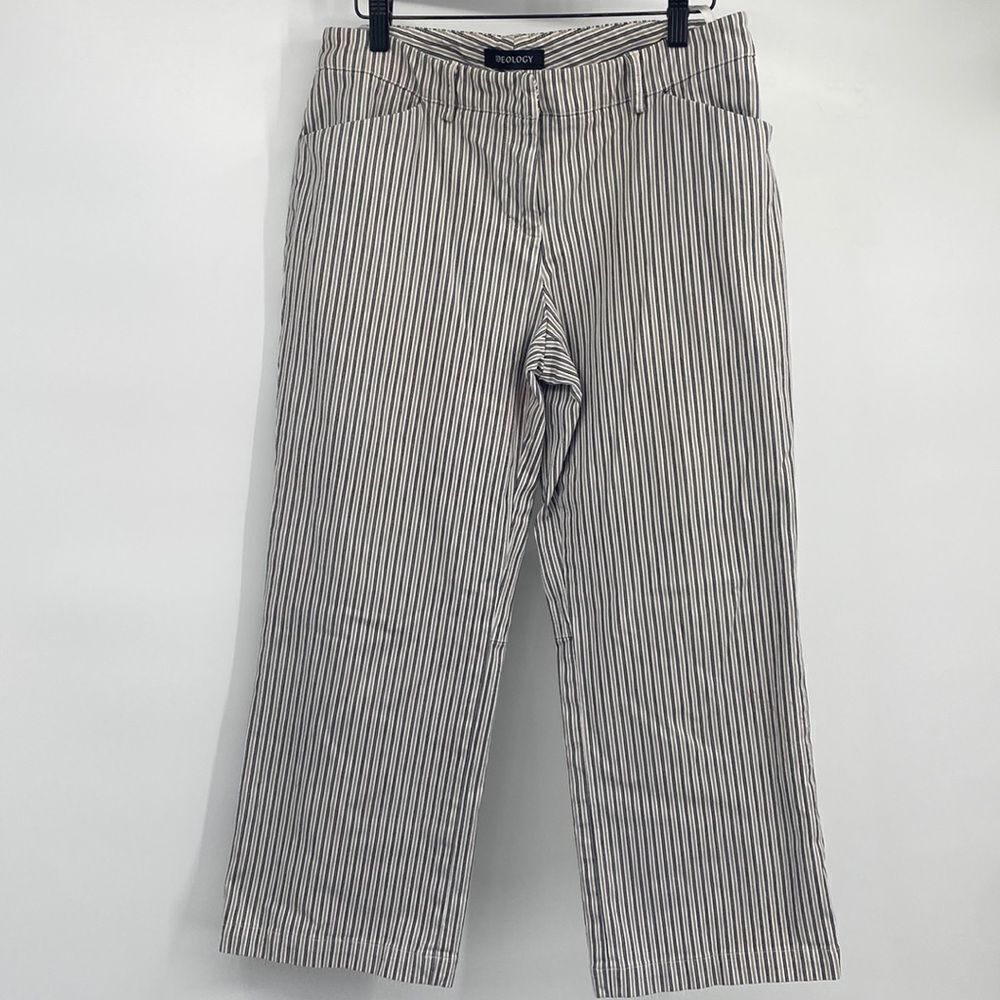 Ideology Striped Wide Legged Ankle Pants Size 10